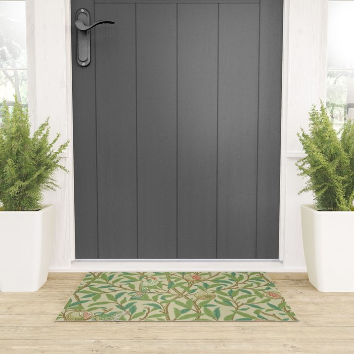 William Morris Bird & Pomegranate Bayleaf and Cream Welcome Mat Gallery Image 3