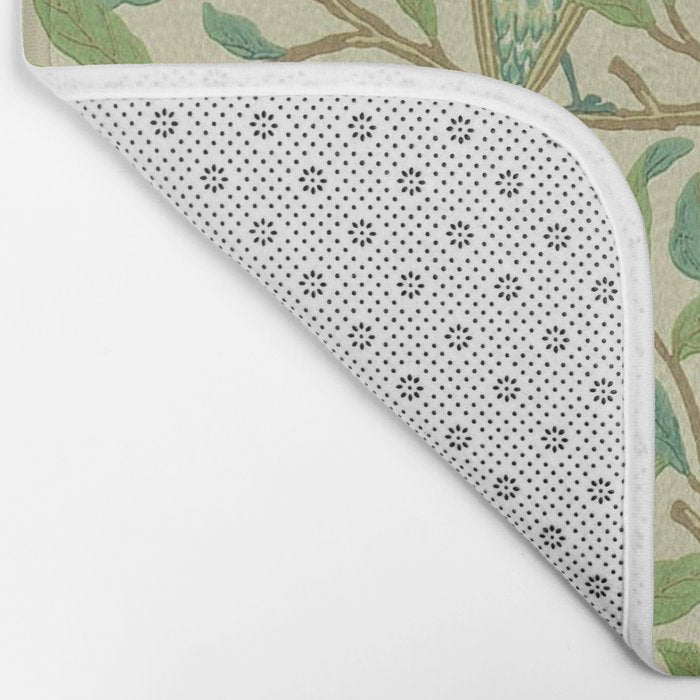 William Morris Bird & Pomegranate Bayleaf and Cream Bath Mat Gallery Image 2