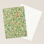 William Morris Bird & Pomegranate Bayleaf and Cream Stationery Card Gallery Image 2