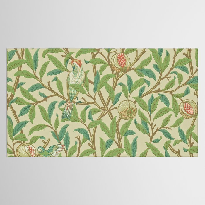 William Morris Bird & Pomegranate Bayleaf and Cream Tablecloth Gallery Image 2
