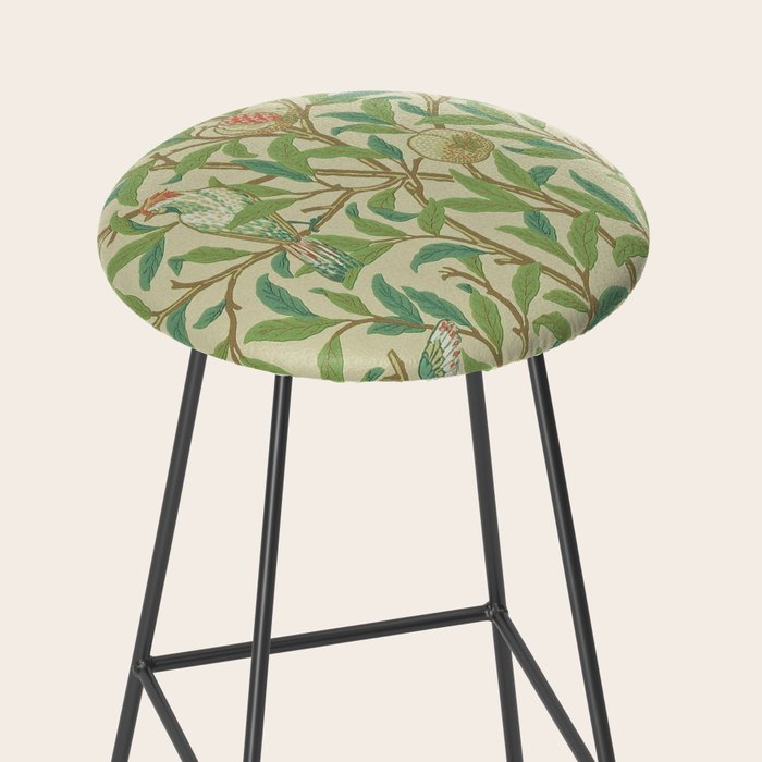 William Morris Bird & Pomegranate Bayleaf and Cream Stool Gallery Image 2