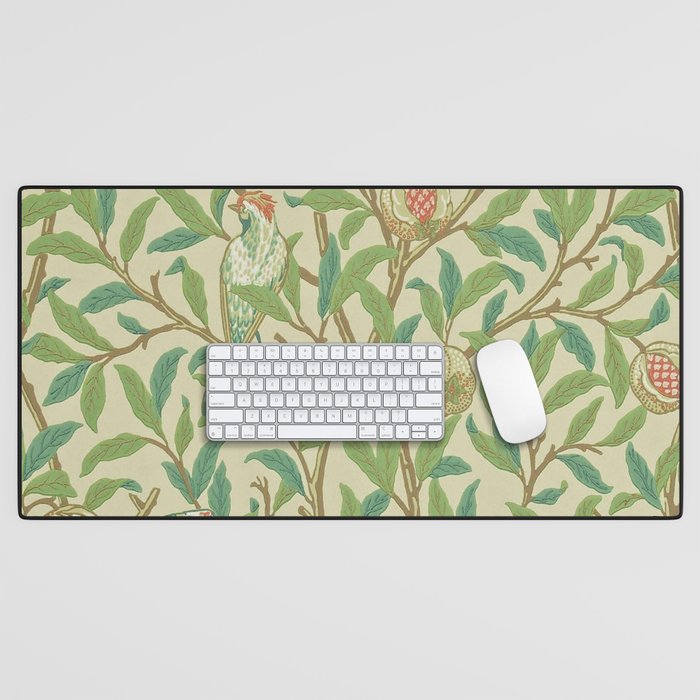 William Morris Bird & Pomegranate Bayleaf and Cream Desk Mat Gallery Image 1