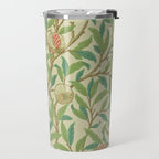 William Morris Bird & Pomegranate Bayleaf and Cream Travel Mug Gallery Image 2
