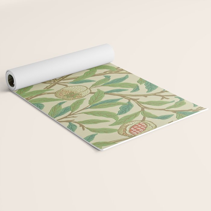 William Morris Bird & Pomegranate Bayleaf and Cream Yoga Mat Gallery Image 2