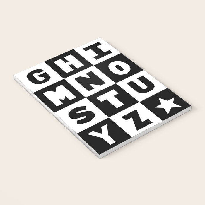 Alphabet Black and White Notebook Gallery Image 3