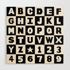 Alphabet Black and White Wood Wall Art Gallery Image 1