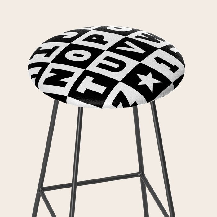 Alphabet Black and White Stool Gallery Image 2
