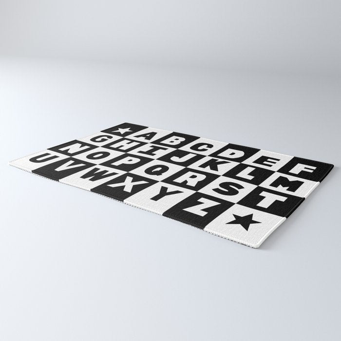 Alphabet Black and White Rug Gallery Image 3