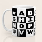 Alphabet Black and White Coffee Mug Gallery Image 3