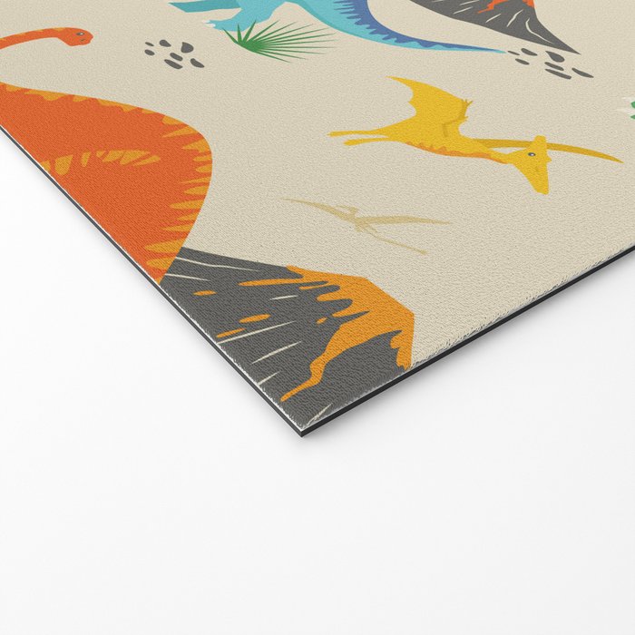 Jurassic Dinosaurs in Primary Colors Welcome Mat Gallery Image 2