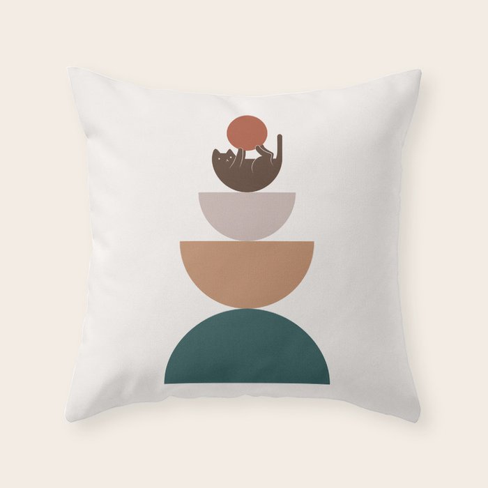 Cat Landscape 82 Throw Pillow Gallery Image 1