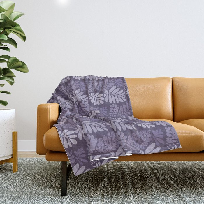 Forest Tropics in Mauve Throw Blanket Gallery Image 1