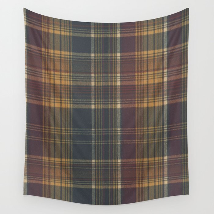 Warm Plaid Pattern Wall Tapestry Gallery Image 1
