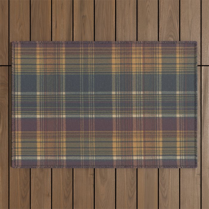 Warm Plaid Pattern Outdoor Rug Gallery Image 1