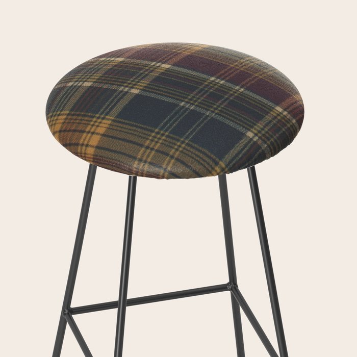 Warm Plaid Pattern Stool Gallery Image 2