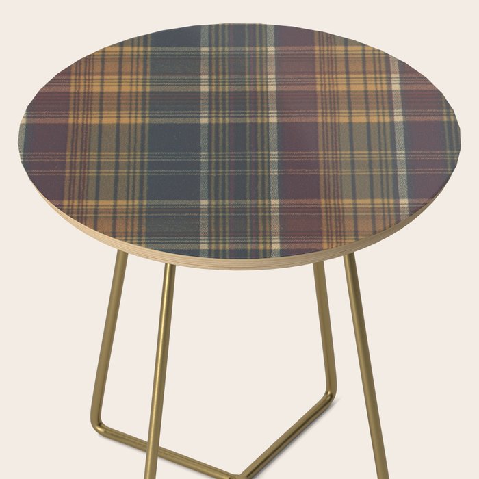 Warm Plaid Pattern Side Table Gallery Image 2