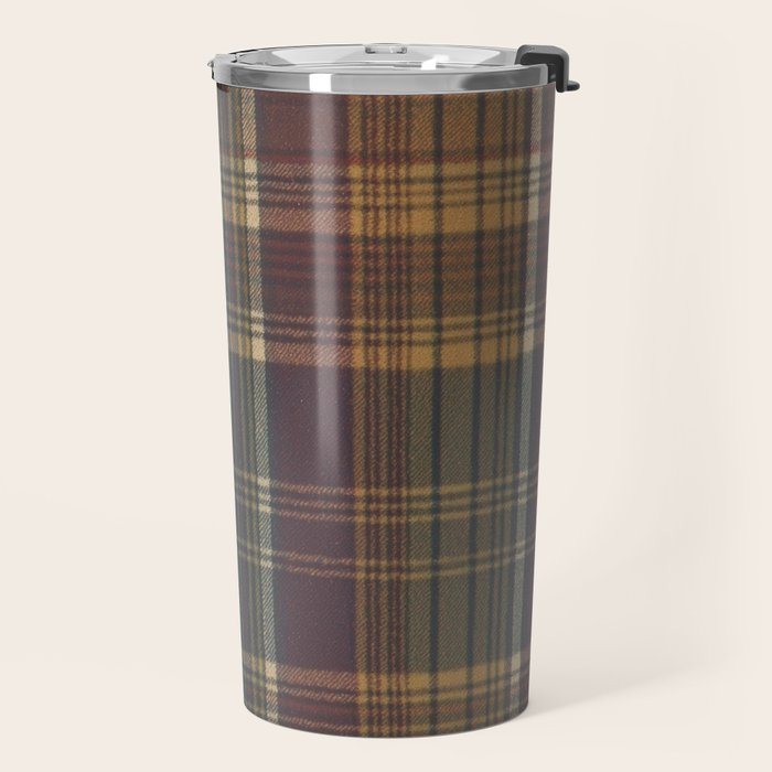 Warm Plaid Pattern Travel Mug Gallery Image 2