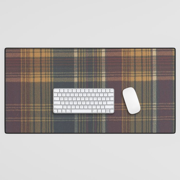 Warm Plaid Pattern Desk Mat Gallery Image 1