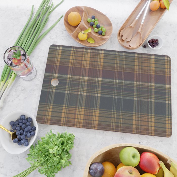 Warm Plaid Pattern Cutting Board Gallery Image 2