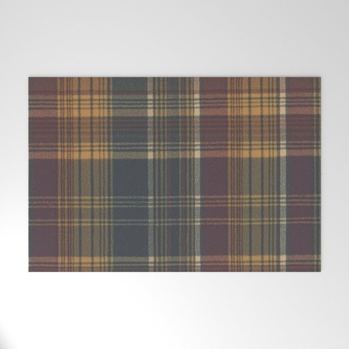 Warm Plaid Pattern Welcome Mat Gallery Image 1