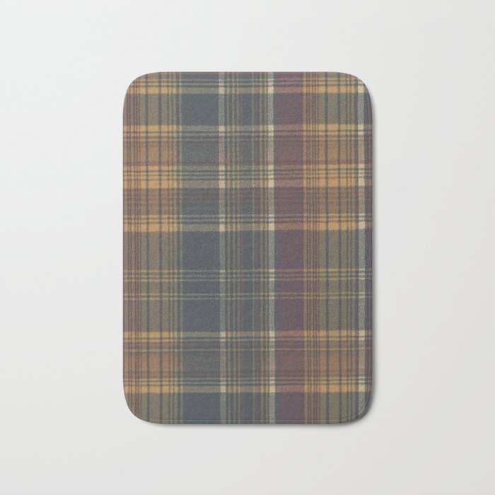 Warm Plaid Pattern Bath Mat Gallery Image 1