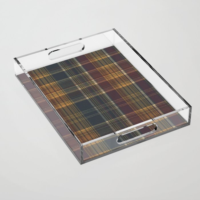 Warm Plaid Pattern Acrylic Tray Gallery Image 1