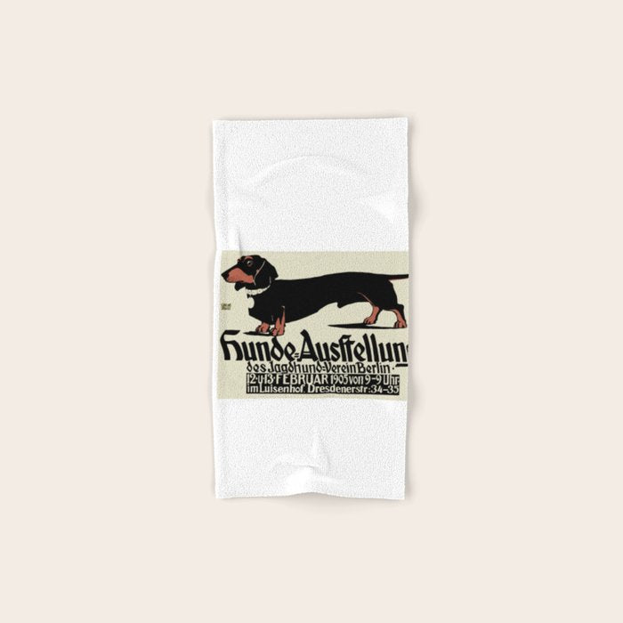 1905 German Dog Show Dachshund Poster Bath Towel Gallery Image 1