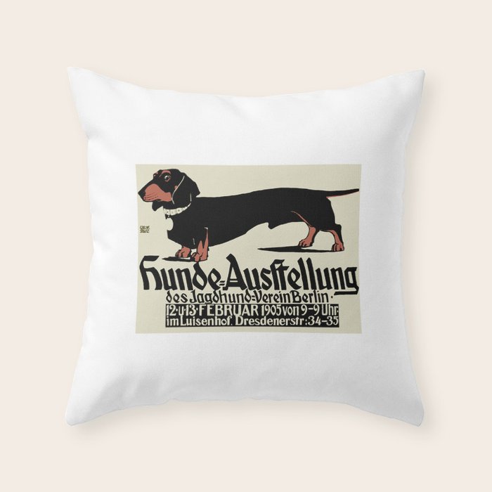 1905 German Dog Show Dachshund Poster Throw Pillow Gallery Image 6