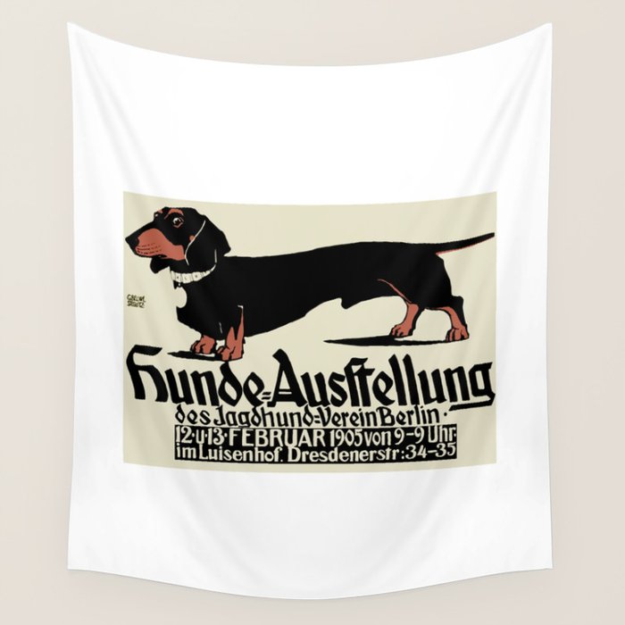 1905 German Dog Show Dachshund Poster Wall Tapestry Gallery Image 4