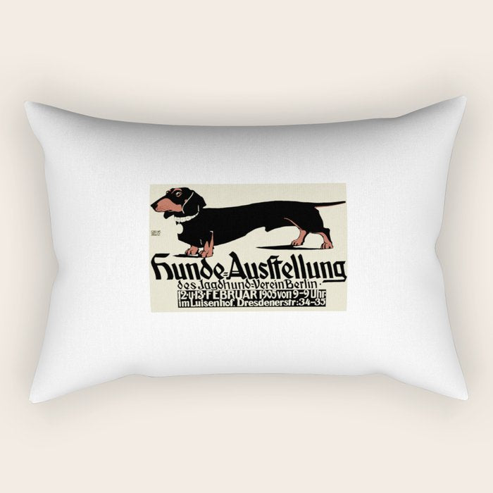 1905 German Dog Show Dachshund Poster Rectangular Pillow Gallery Image 1