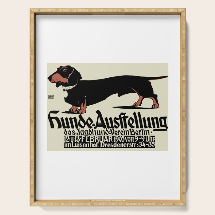 1905 German Dog Show Dachshund Poster Serving Tray Gallery Image 1
