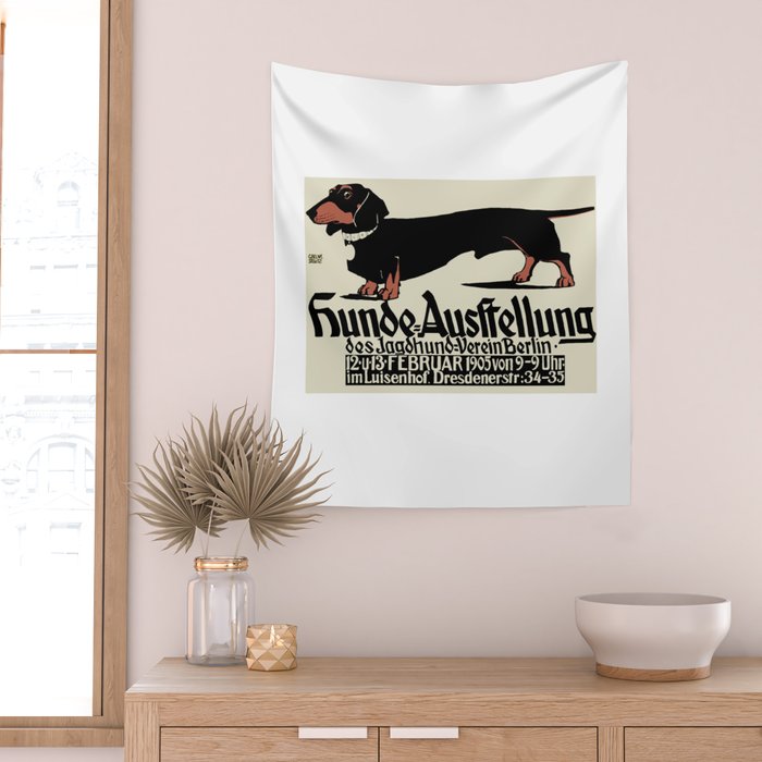 1905 German Dog Show Dachshund Poster Wall Tapestry Gallery Image 2