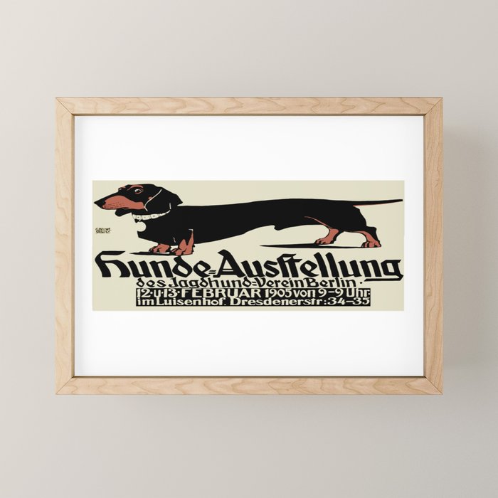 1905 German Dog Show Dachshund Poster Mini Art Print Gallery Image 1
