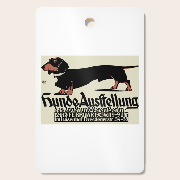 1905 German Dog Show Dachshund Poster Cutting Board Gallery Image 1