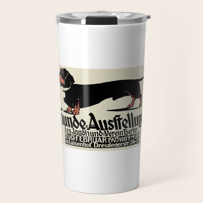 1905 German Dog Show Dachshund Poster Travel Mug Gallery Image 1