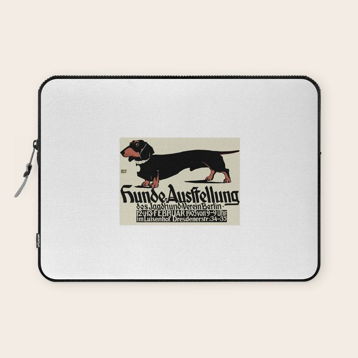 1905 German Dog Show Dachshund Poster Laptop Sleeve Gallery Image 1