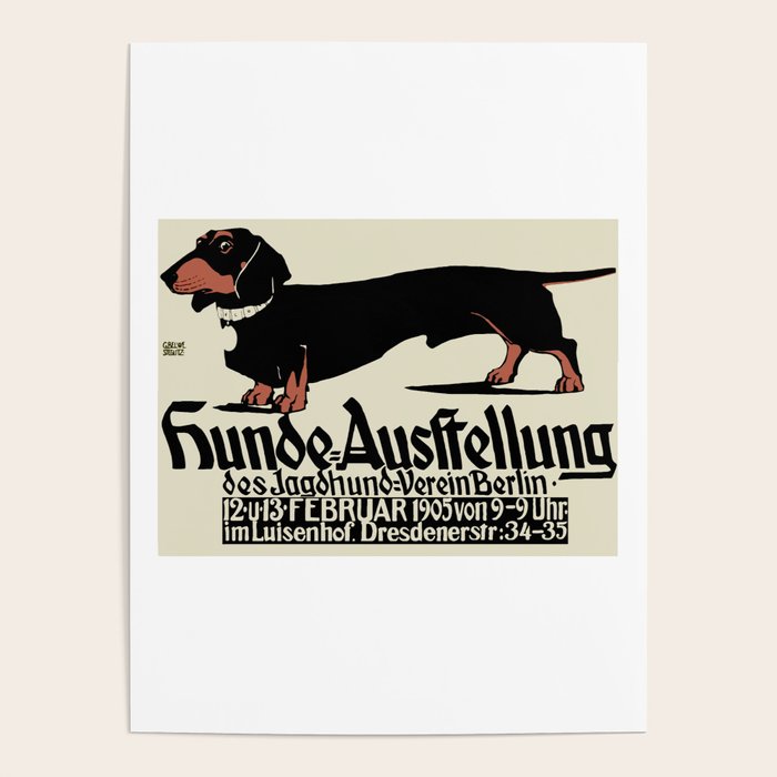 1905 German Dog Show Dachshund Poster Poster Gallery Image 1