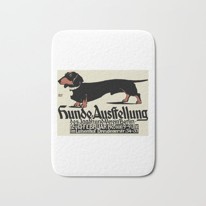 1905 German Dog Show Dachshund Poster Bath Mat Gallery Image 1