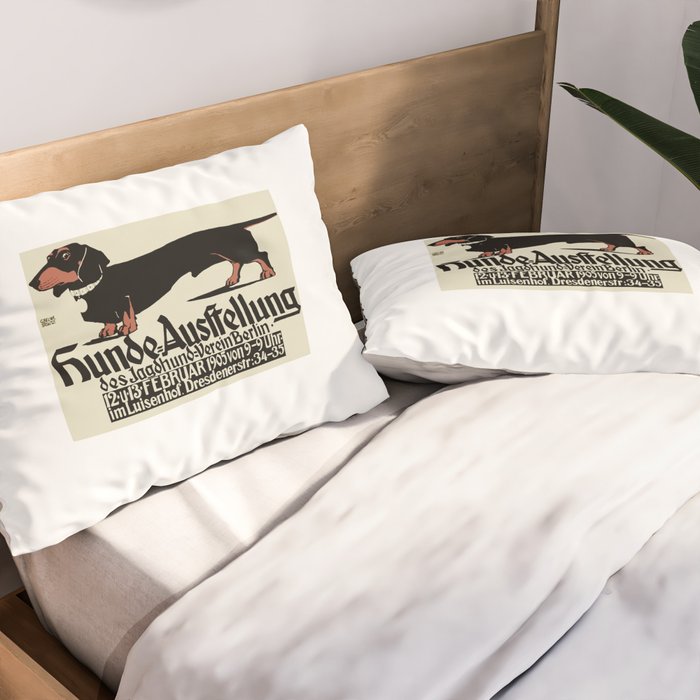 1905 German Dog Show Dachshund Poster Pillow Sham Gallery Image 2