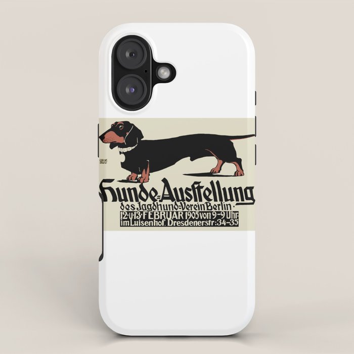 1905 German Dog Show Dachshund Poster iPhone Case Gallery Image 1
