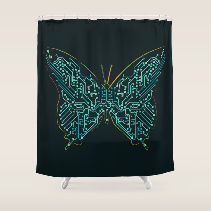Mechanical Butterfly Shower Curtain Gallery Image 1