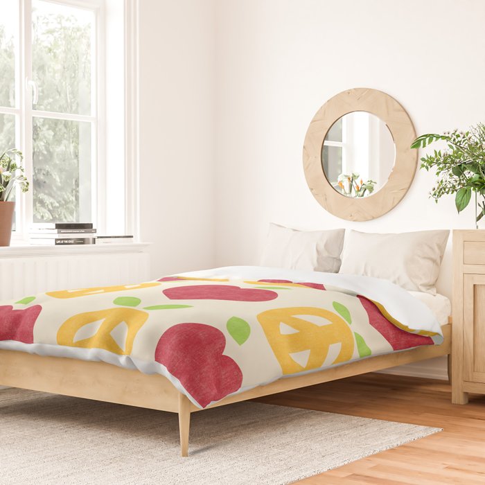 Apple and Orange - Love and Peace Duvet Cover Gallery Image 2
