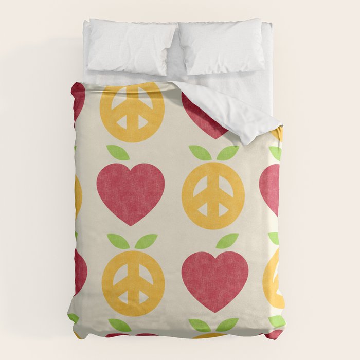 Apple and Orange - Love and Peace Duvet Cover Gallery Image 1