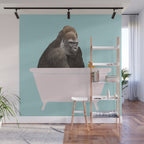 Gorilla in Bathtub Wall Mural Gallery Image 1