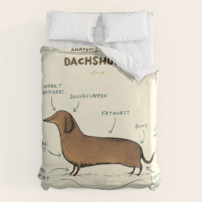 Anatomy of a Dachshund Duvet Cover Gallery Image 6