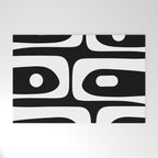 Mid Century Modern Black and White Piquet Abstract Pattern Welcome Mat Gallery Image 1