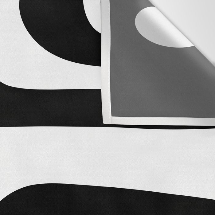 Mid Century Modern Black and White Piquet Abstract Pattern Wall Tapestry Gallery Image 3
