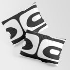 Mid Century Modern Black and White Piquet Abstract Pattern Pillow Sham Gallery Image 3