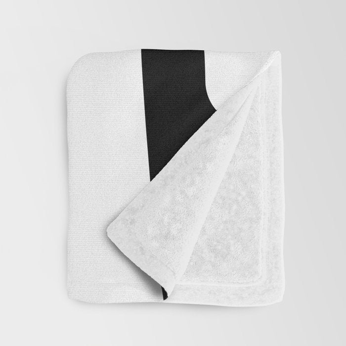Mid Century Modern Black and White Piquet Abstract Pattern Throw Blanket Gallery Image 3