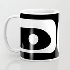 Mid Century Modern Black and White Piquet Abstract Pattern Coffee Mug Gallery Image 3